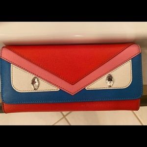 FENDI ‘Monster’ Bugs Eye Fold Continental Wallet